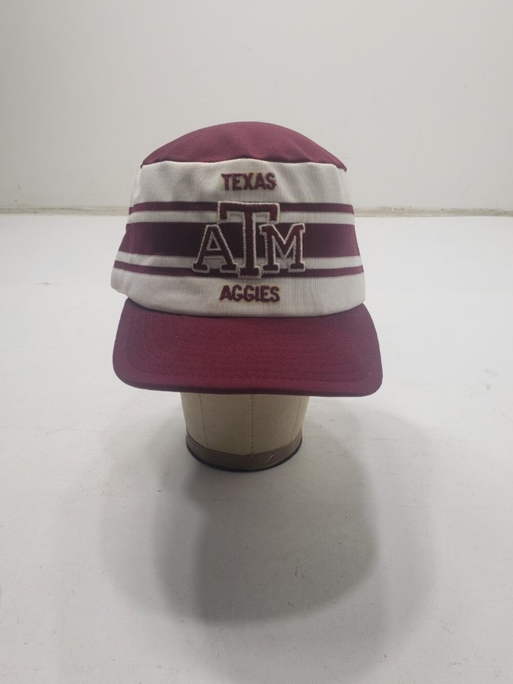 Vintage Texas A&M Aggies AJD Snapback Hat Maroon White Made USA Large NCAA